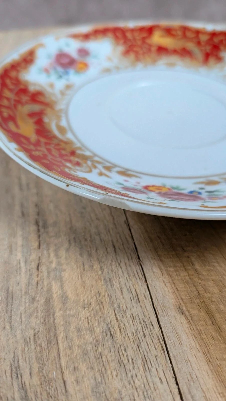 Lote de 2 tazas + platillos vintage decoración rojo y dorado estilo clásico – photo 6